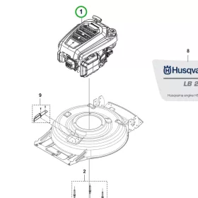 Husqvarna HS166A motor újabb gyártású LB 251S, LB 256SP fűnyíróhoz robbantott ábra