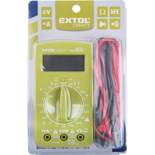 Digitális multiméter (1 db 9V elemmel)