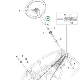 Husqvarna rugós szegcsap 6x40 kormányzás R 112C, R 316TX AWD riderhez robbantott ábra