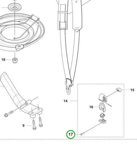 Husqvarna rögzítőcsavar 525iLXT, 525LK, 535RXT szegélyvágóhoz robbantott ábra