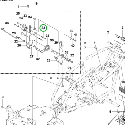 Husqvarna hatlapfejű csavar M5x40 pedálhoz R 112iC riderhez robbantott ábra