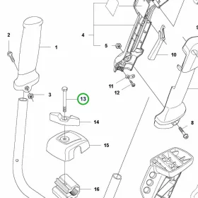 Husqvarna hatlapfejű csavar M6x70 520iRX, 535iFR akkus fűkaszához robbantott ábra
