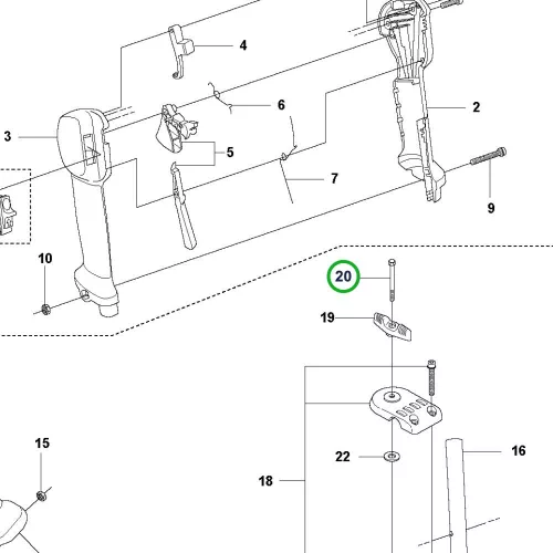 Husqvarna gázadagoló csavar M6x70 355Fx, 355Rx fűkaszához robbantott ábra