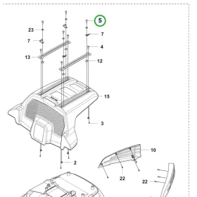 Husqvarna burkolatcsavar M8x20 P 524X, P 524X EFI, P 524 riderhez robbantott ábra