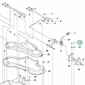 Husqvarna csavar M8x25 8.8 vágóasztal R 112C, R 112iC riderhez robbantott ábra
