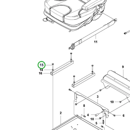 Husqvarna ülés csavar P 520DX, P 525DX, P 535HX riderhez robbantott ábra
