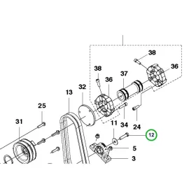 Husqvarna tengelykapcsoló csavar M12x50 10.9 P 520D, P 524 riderhez robbantott ábra