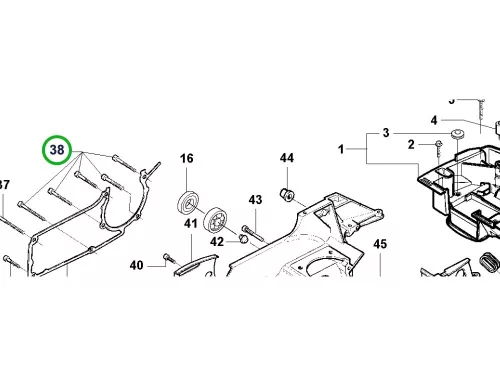 Husqvarna imbuszcsavar M5x35 forgattyúház 395 XP láncfűrészhez robbantott ábra