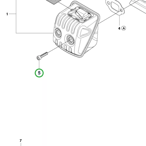 Husqvarna kipufogócsavar 435 II, 440 II, 445 II, 450 II láncfűrészhez robbantott ábra