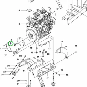Husqvarna motor imbuszcsavar M8x16 8.8 P 520D, P 524, P 525D riderhez robbantott ábra