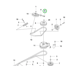 Husqvarna PTO csavar P 524X, P 535HX riderhez robbantott ábra