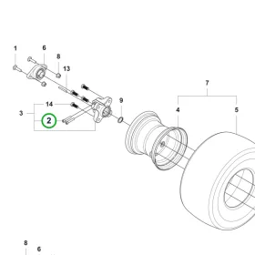 Husqvarna csavar M8x45 kerék szekció P 524X riderhez robbantott ábra