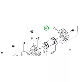 Husqvarna csavar PTO P 520D, P 525D, P 525DX riderhez robbantott ábra
