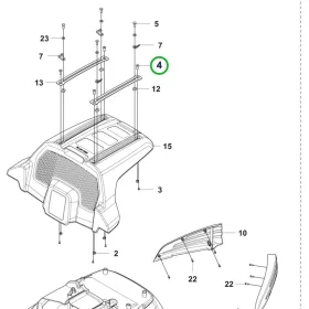Husqvarna burkolatcsavar M8x25 P 524X, P 524X EFI riderhez robbantott ábra