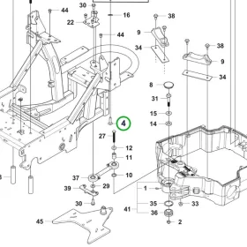 Husqvarna kerékcsavar M10x40 P 524, P 524X, P 525D riderhez robbantott ábra
