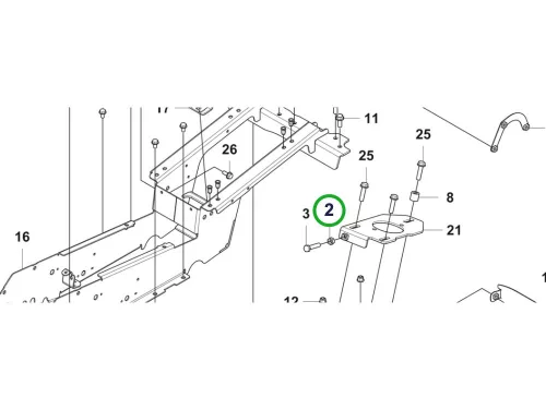 Husqvarna csavar PTO és pedál P 524, P 524X, P 525D riderhez robbantott ábra