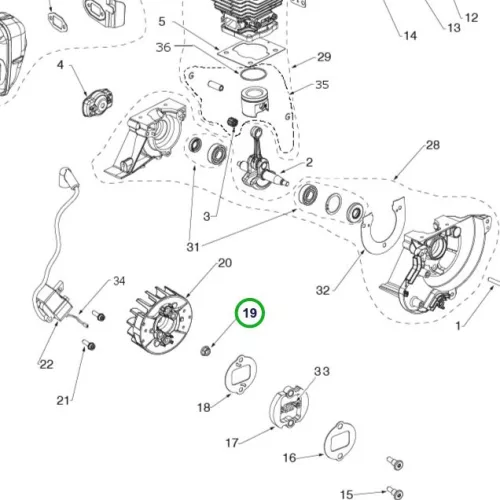 Husqvarna peremes anya hatlapfejű 122C, 122R, 129R szegélyvágóhoz robbantott ábra