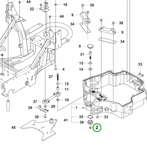 Husqvarna záróanya M12 P 524, P 524X, P 525D riderhez robbantott ábra