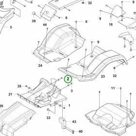 Husqvarna alátét burkolat 2. pozíció P 524X, P 524 riderhez robbantott ábra