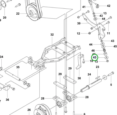 Husqvarna alátét PTO P 520DX, P 525DX, P 535HX riderhez robbantott ábra