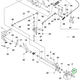 Husqvarna E szorítógyűrű pedál P 520DX, P 525DX, P 535HX riderhez robbantott ábra