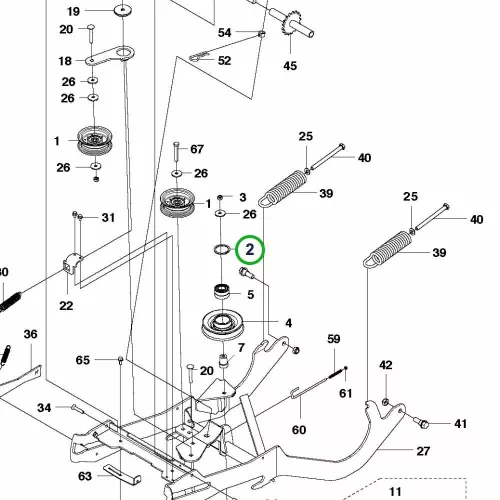 Husqvarna biztosítógyűrű 42x1.75 emelőhöz R 418Ts AWD riderhez robbantott ábra