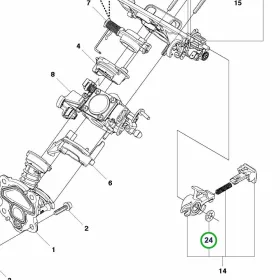 Husqvarna alátét karburátorhoz 445 II, 450 II láncfűrészhez robbantott ábra