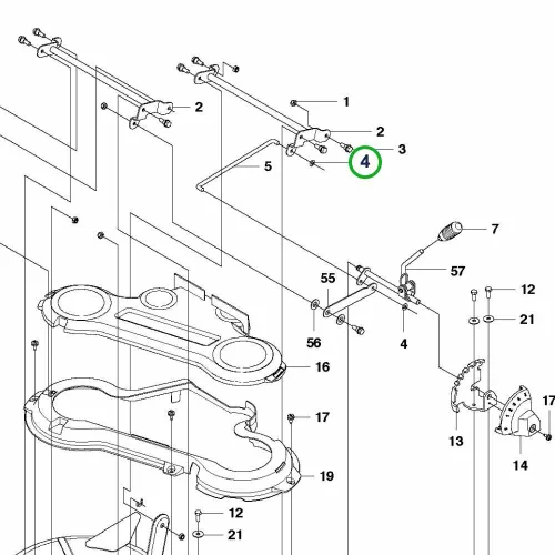 Husqvarna rápattintós alátét 8 mm vágóasztal R 112C, R 112iC riderhez robbantott ábra