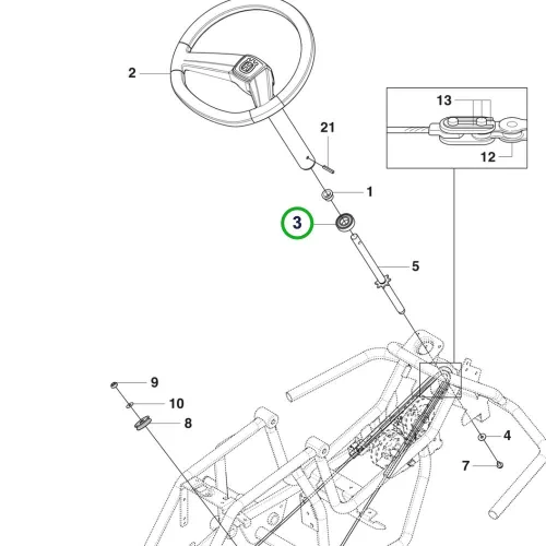 Husqvarna golyóscsapágy 6004 2RS1 kormánymű R 112C riderhez robbantott ábra
