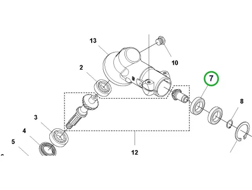 Husqvarna szöghajtómű golyóscsapágy 16002 2Z 545RX, 545FR fűkaszához robbantott ábra