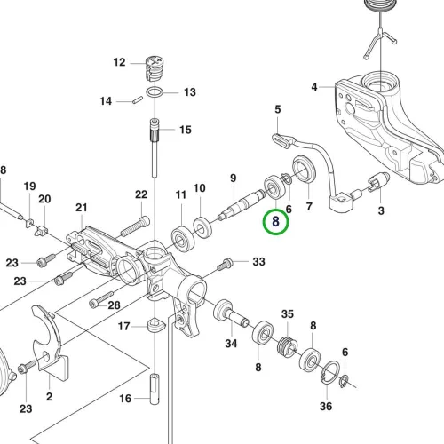 Husqvarna golyóscsapágy 609 2RS1 525PT5S ágvágóhoz robbantott ábra