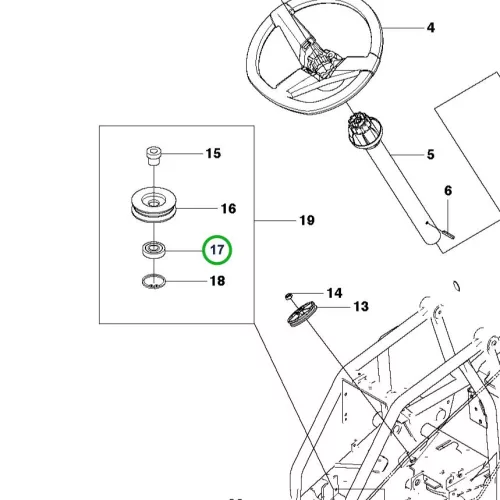 Husqvarna kormány golyóscsapágy 6204 2RS1 R 111B, Rider 13C riderhez robbantott ábra