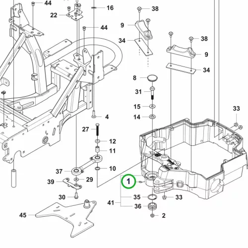 Husqvarna zsírzógomb P 524, P 524X, P 525D riderhez robbantott ábra