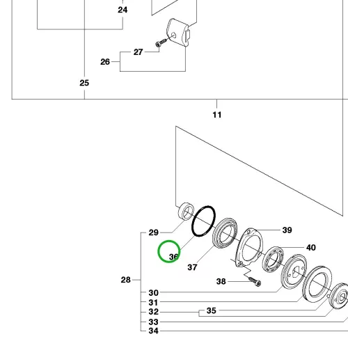 Husqvarna O gyűrű K 970 Ring, K 7000 Ring vágógéphez robbantott ábra