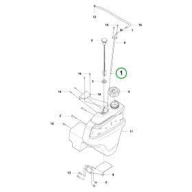 Husqvarna O gyűrű üzemanyagrendszer P 524X, P 525DX riderhez robbantott ábra