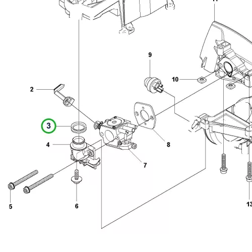 Husqvarna V gyűrű 16 mm nitril gumi 327Rx, 327RDx fűkaszához robbantott ábra