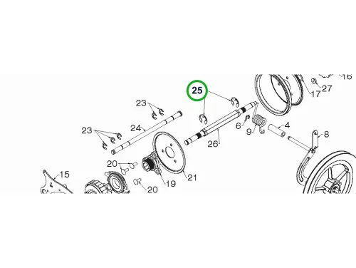 Husqvarna tengely biztosítógyűrű ST 224, ST 227, ST 230 hómaróhoz robbantott ábra