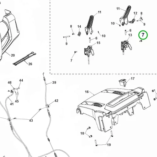 Husqvarna vázcsavar 1/4 UNC x 5/8 col ST 224, ST 227, ST 230 hómaróhoz robbantott ábra