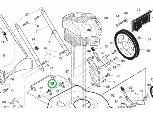 Husqvarna csavar tengelyhez LC 153, TC 138, TS 138 fűnyíróhoz robbantott ábra