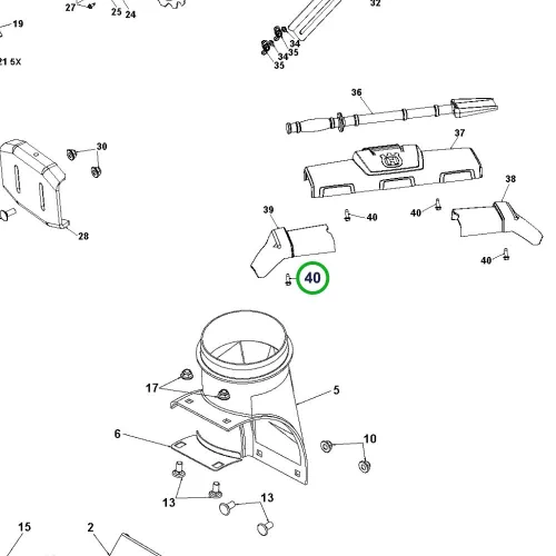 Husqvarna csigaház csavar ST 327, ST 327P hómaróhoz robbantott ábra