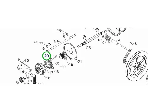 Husqvarna kocsicsavar 5/16 UNC 3/4 col ST 224, ST 227P hómaróhoz robbantott ábra