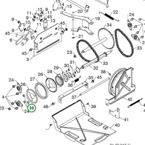 Husqvarna önzáró anya 5/16 TC 138, TS 142, ST 227P fűnyírótraktorhoz robbantott ábra