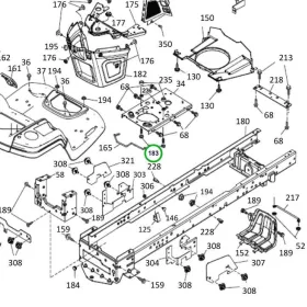 Husqvarna vázcsavar 5/16 UNC x 1 1/4 col TS 342 fűnyírótraktorhoz robbantott ábra