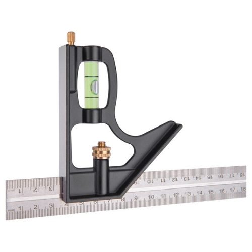 Asztalos kombinált derékszög és vonalzó vízmértékkel (300mm)