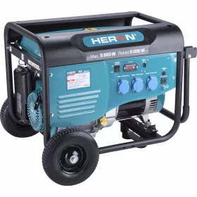 HERON benzinmotoros áramfejlesztő; 5,5 kVA; 230 V 