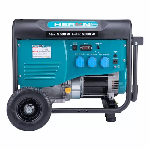 HERON benzinmotoros áramfejlesztő; 5,5 kVA; 230 V 