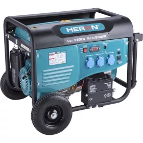   HERON benzinmotoros áramfejlesztő; 5,5 kVA; 230 V; elektromos indítással