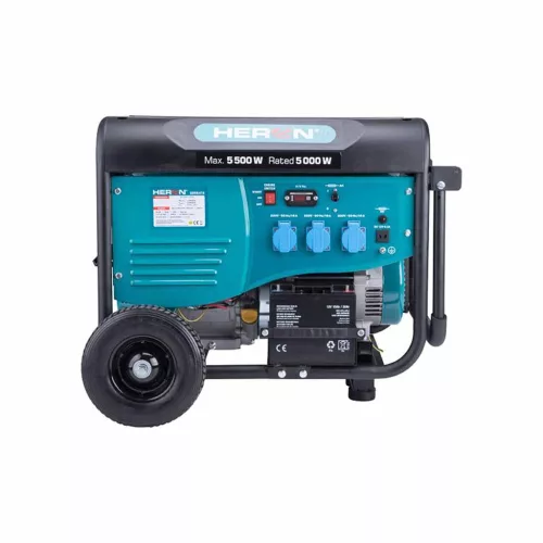 HERON benzinmotoros áramfejlesztő; 5,5 kVA; 230 V; elektromos indítással