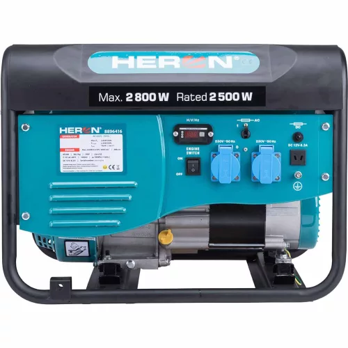HERON benzinmotoros áramfejlesztő; 2,6 kVA; 230 V
