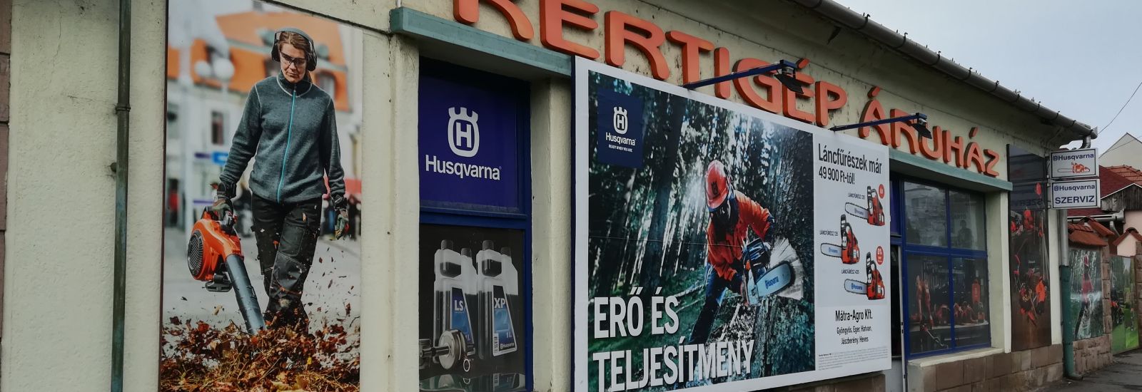 A Mátra-Agro gyöngyösi Husqvarna szaküzlete és szervize a Mátrai úton – Kertigép Áruház